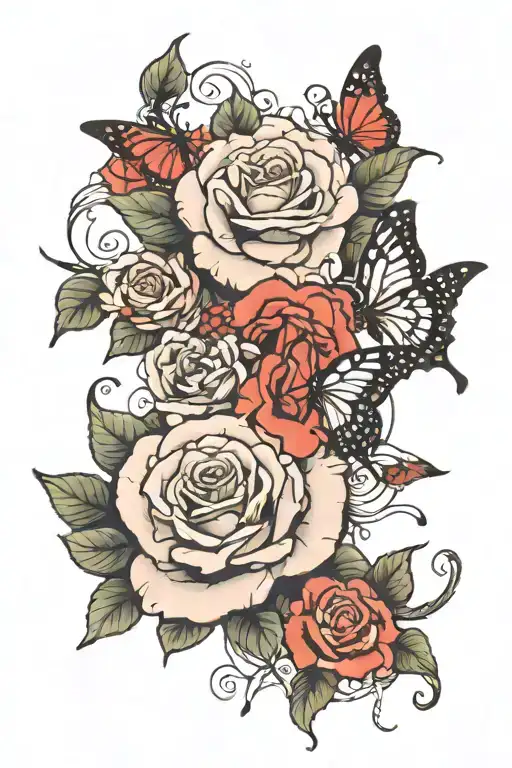 Rose And Butterfly