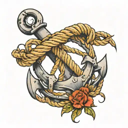 Rope Anchor Ink And Feather