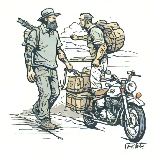 Father Leads Along The Road