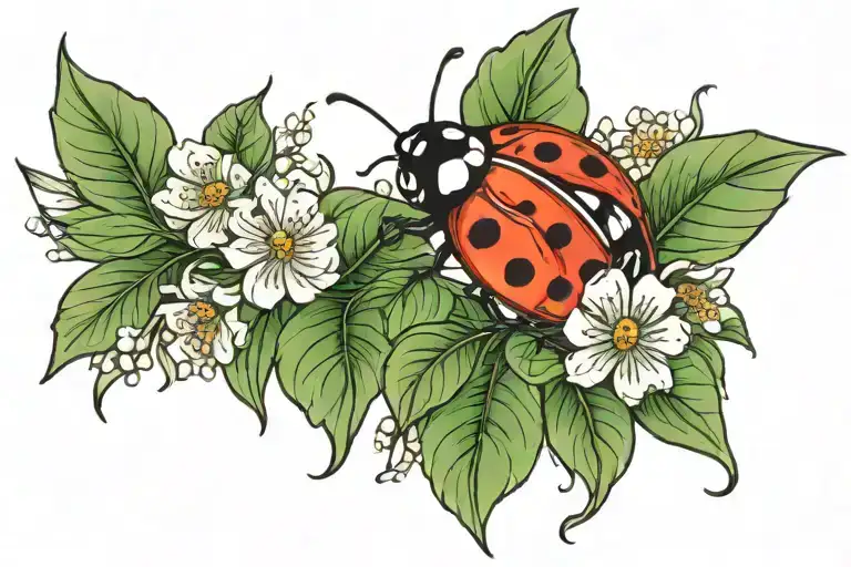 Ladybug On A Flower Blossoming