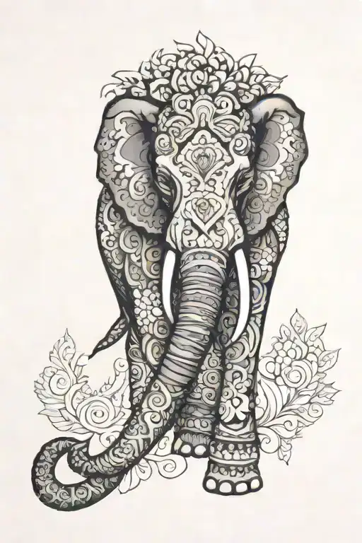 Elephant Mandala Half Face