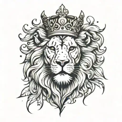 Lion With Crown Looking