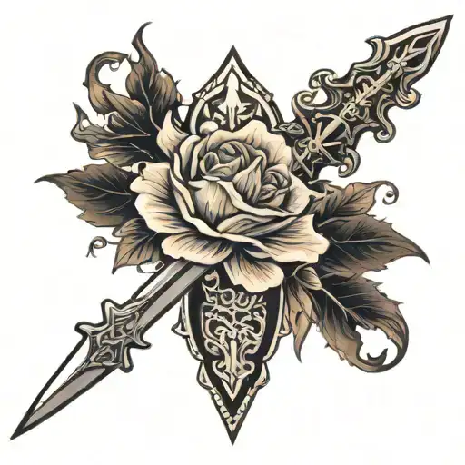 Deadly Dark Dagger On Velvet Darkness