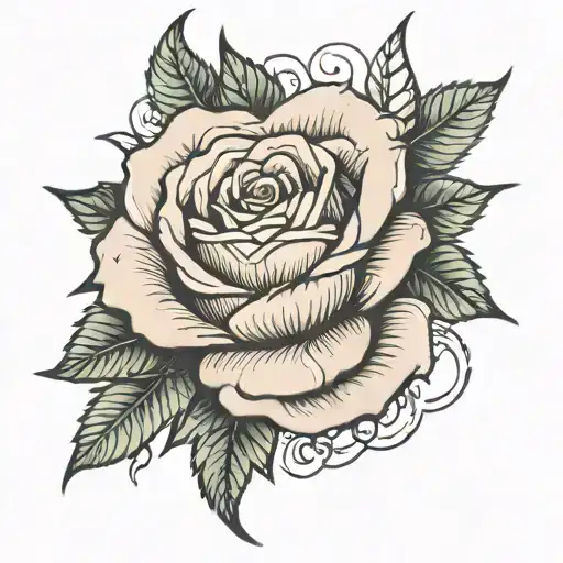 Rose On Hand With Thorns Wrapped A Quote In Japanese Scripture On Forearm