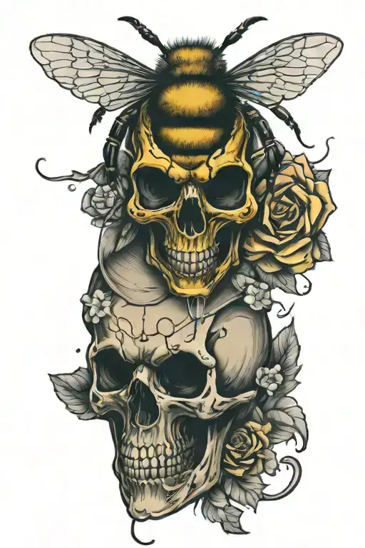 Bee With Skull And Clothes