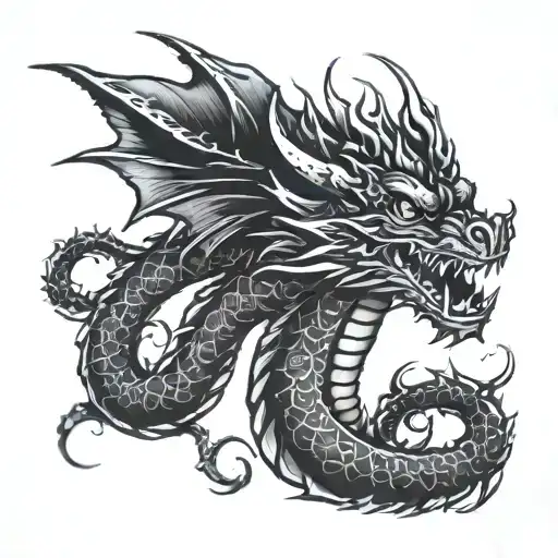 Small Dragon Tattoo Black