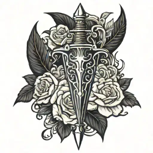 Deadly Dark Dagger On Velvet Darkness Without Rose