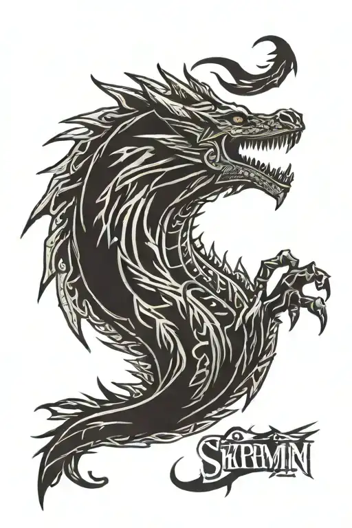 Skyrim Dragon Logo