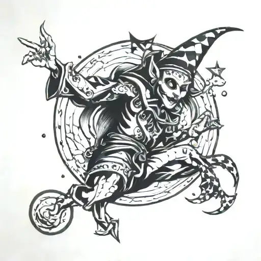 Jester On The Moon Black Work