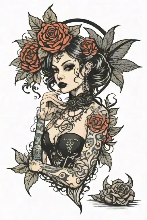 Sexy Topless Goth With Big