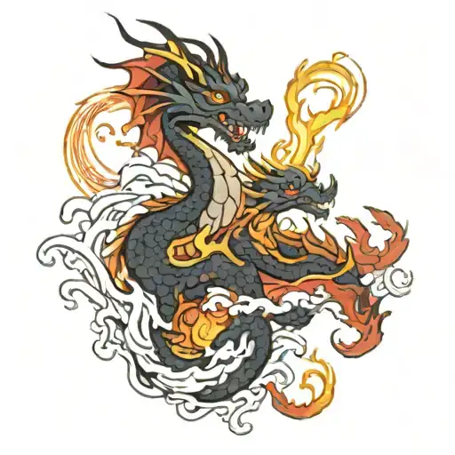 Dragons Spitting Fire Chinese Style