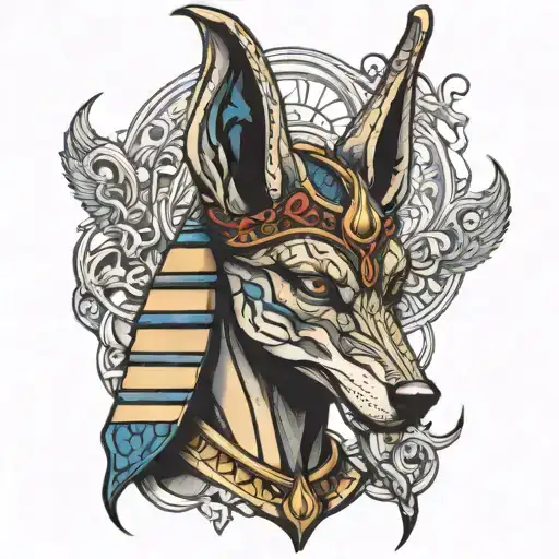 Anubis Portrait With Half