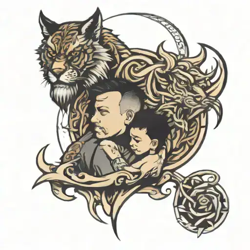 Father Protecting Son