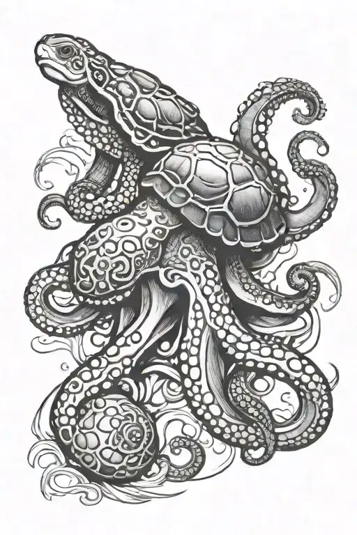 Octopus And Turtle
