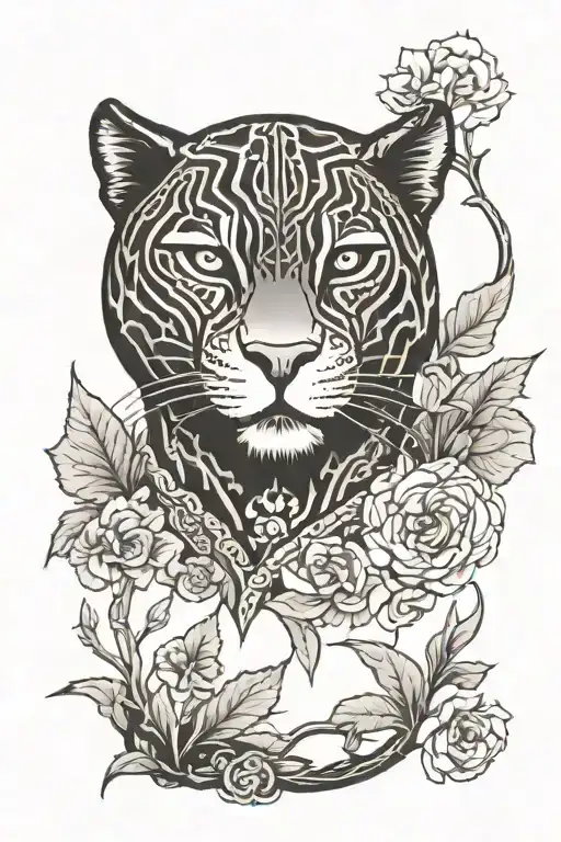 Black Panther With Forest Background Black And White