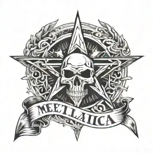 Metallica Star Logo With Letters Below M E L A
