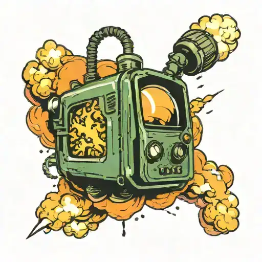 Pip Boy And Explosion Cloud