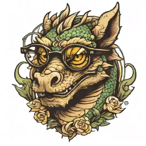 Dragon With Glasses