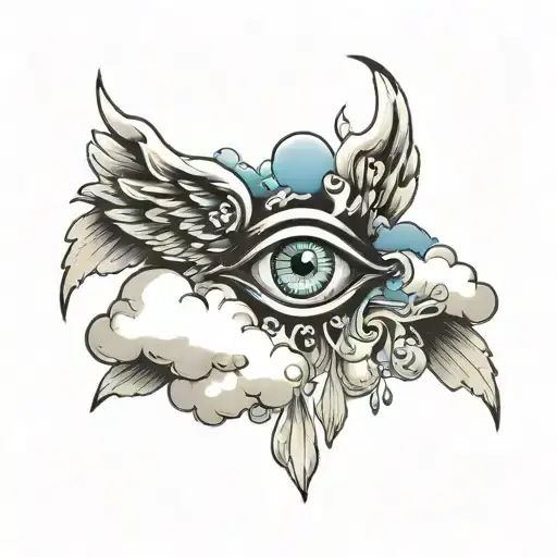 Cloud With Wings Crying Eye