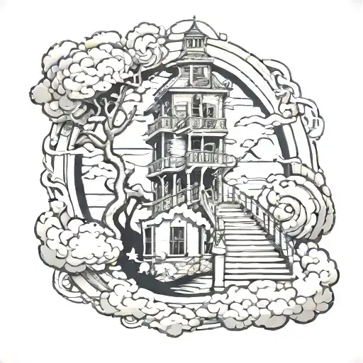 Keep The Faith Staircase And Storm Clouds Surrounding