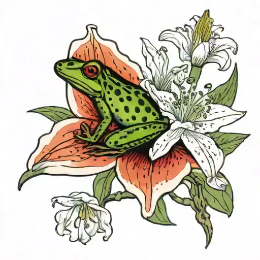 Cahaba Lily Flower And Frog