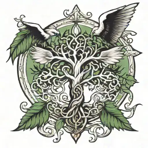Family Tree And Caduceus Intertwined