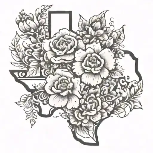 Flowers In Shape Of Texas