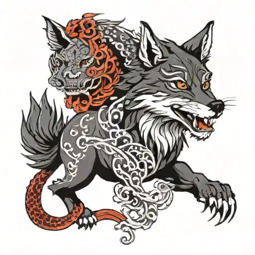 A Wolf With Dragon S Body Shaped Like
