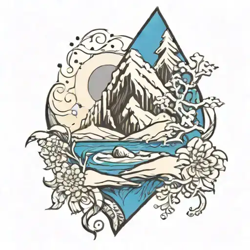 Snow Mounfain Black And Blue