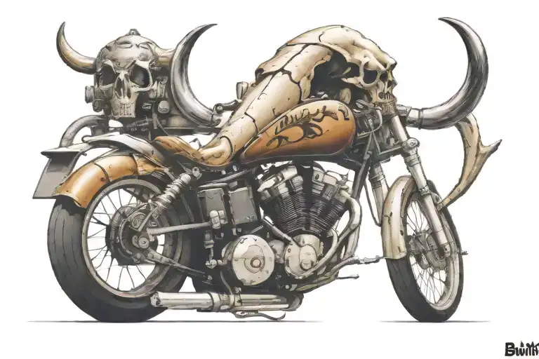 Bullet Bike And Travel And Trading Bull Skull