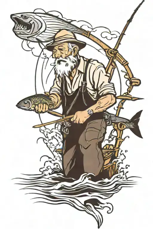 Old Man Fishing Boat