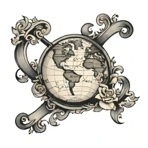 Globe With Lyrics Around It