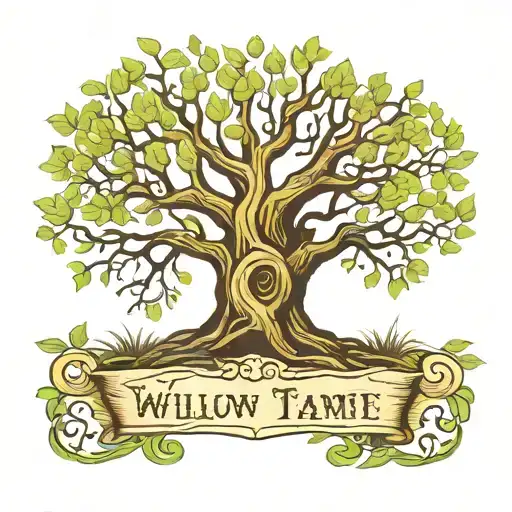 Willow Family Tree Name As Trunk Drawn