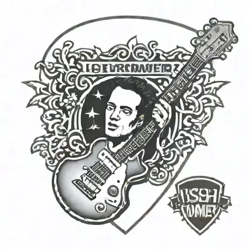 Isish Guitar Pick Surrounded By Joe Strummer Logo