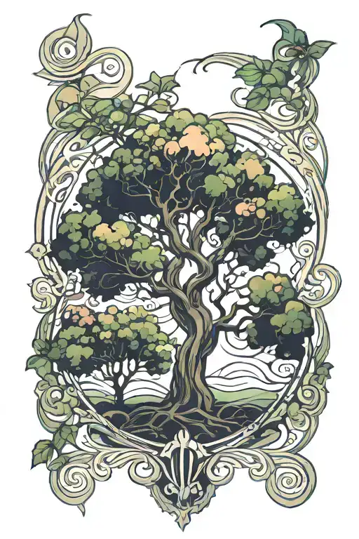 Art Nouveau Inspired Tree Design