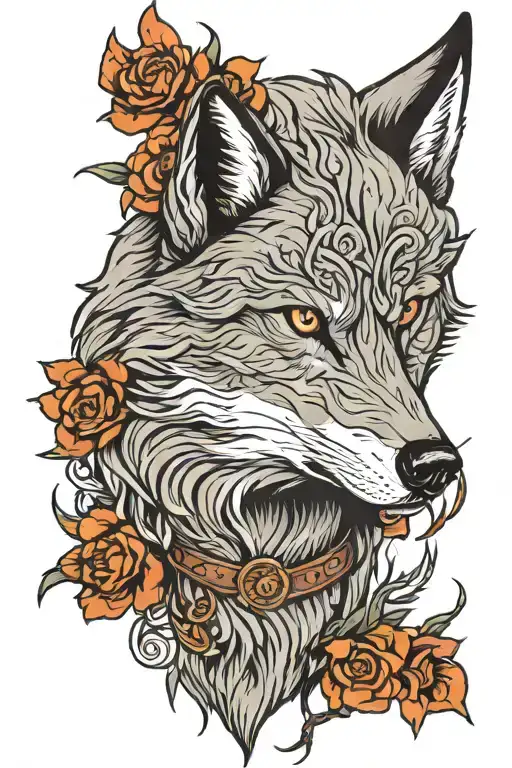 Hunting Wolf Fierce Expression Surrounded