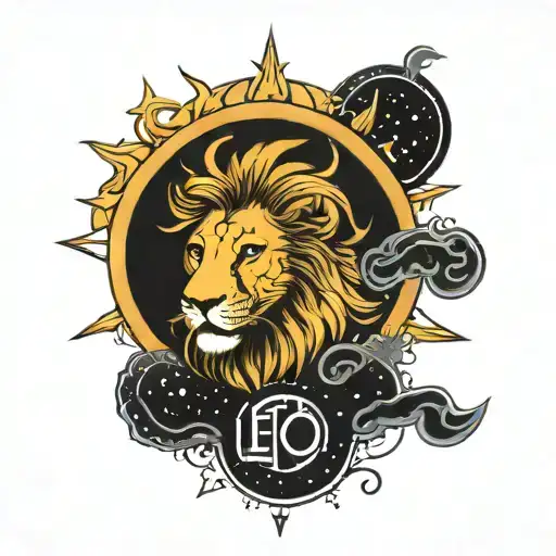 Zodiac Leo Zodiac Sign Sun And Stars Forming