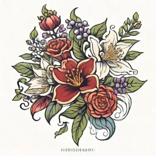 January Feb Dec Aug June Birth Flower Bouquet