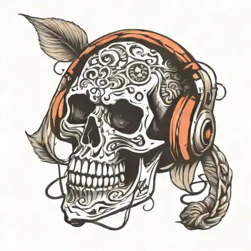Skull With Headphone