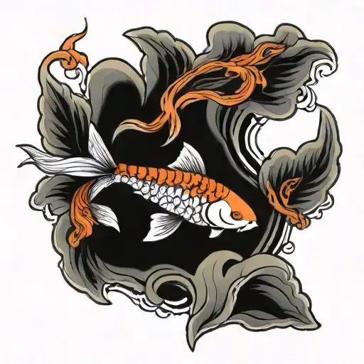 Koi Fish And Tiger
