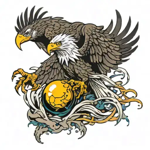 Bald Eagle With Dragon Ball Z Full Body Charging