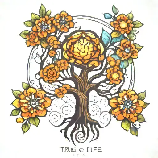 Tree Of Life Made Of Lighting