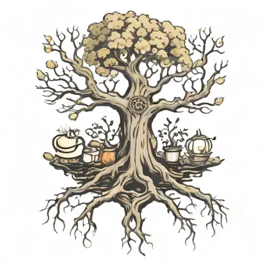 Deep Roots Tree With Childlike Items