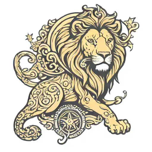 Leo Zodiac And Star Sign On A Lion