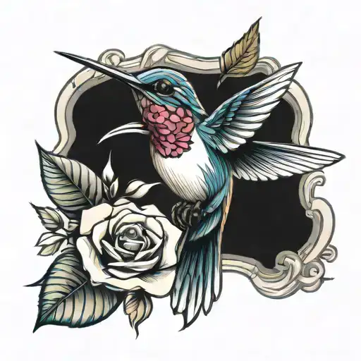 Rose With A Humming Bird