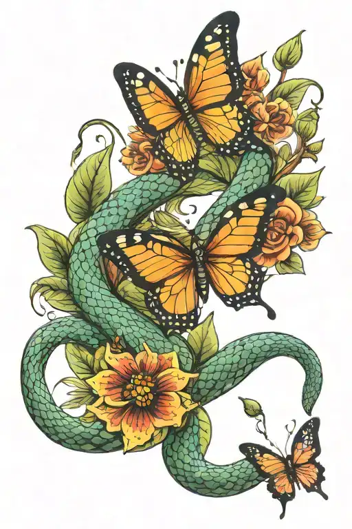 Snake And Butterfly