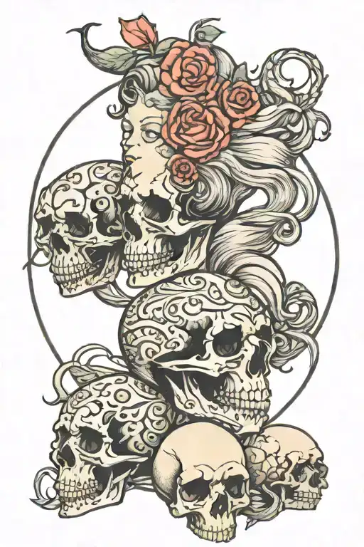 Siren Moon Surrounded Skulls Surrounded