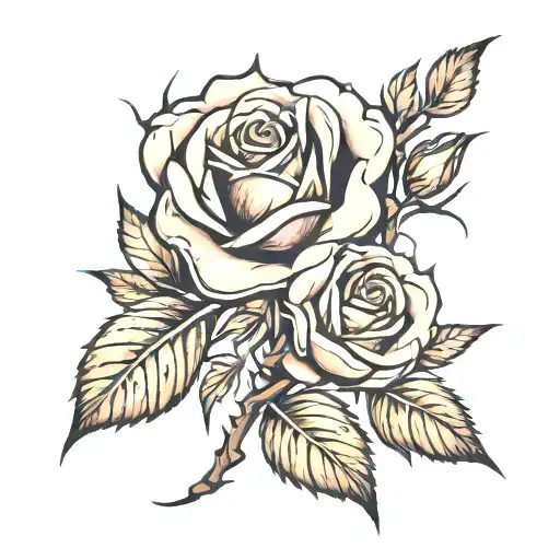 Briar Thorns Wrapped Around A Rose