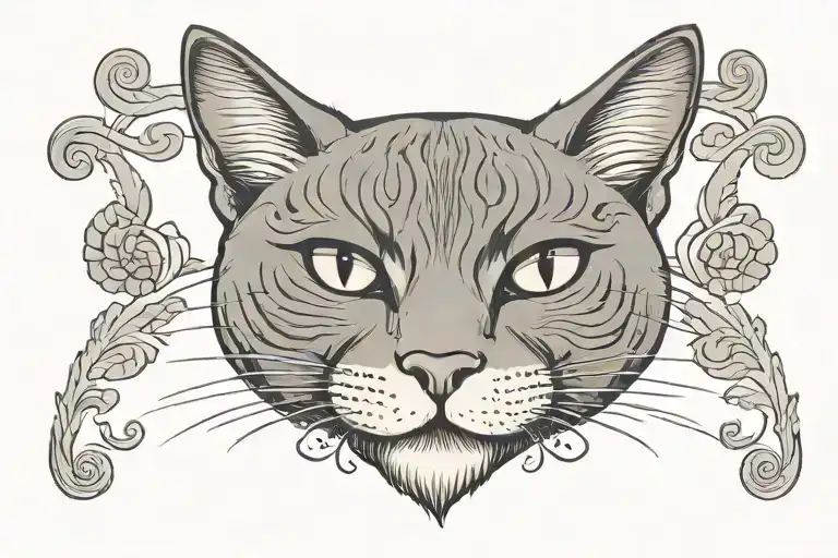 Grey Cat With White Spot In The Middle In The Face