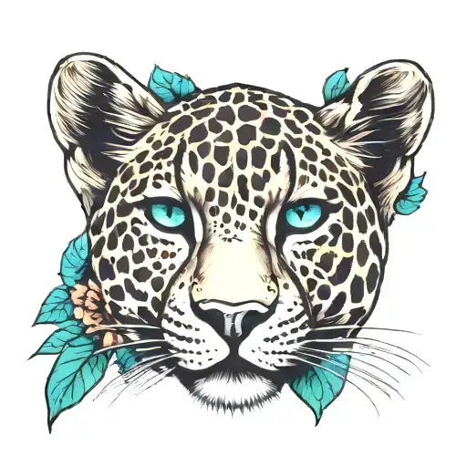 Leopard Head With Jade Crystal Eyes